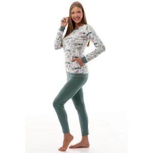 POPPY Ivett Erdő zöld szűk nadrágos női pizsama