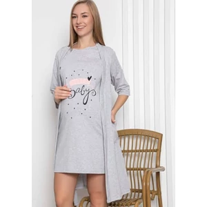 SM Kismama köntös és hálóing szett (0181) - GREY