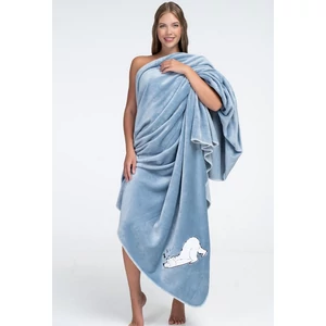 POPPY Jegesmedve hímzett takaró - ACÉLKÉK POPPY Jegesmedve hímzett takaró - ACÉLKÉK