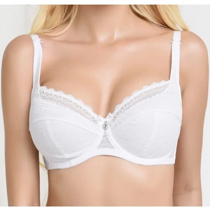 LANNY merevítős, csipkés melltartó - FEHÉR