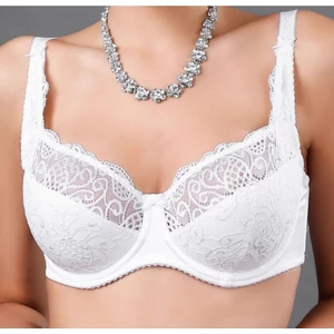 LANNY merevítős, félszivacsos csipkés melltartó - FEHÉR