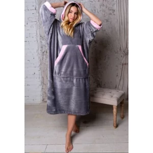 POPPY HOODIE kapucnis takaró - SZÜRKE-RÓZSA