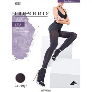 LINEAORO Etta LUREX 80 denes Nero/Silver harisnyanadrág - Ezüstösen csillogó!