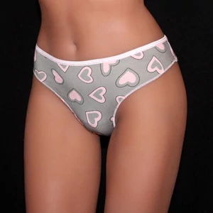 POPPY SALLY Szives mintás szürke-rózsa tanga