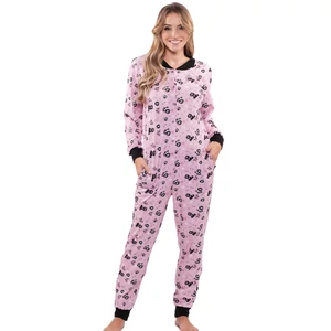 POPPY Pez Cute Cica mintás pamut pizsama-overál