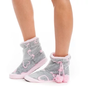  POPPY SZIVES mintás csizma szürke-rózsa