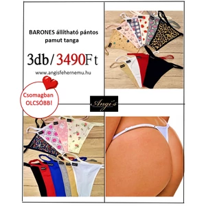 BARONES állítható pántos pamut tanga 3 db- os csomag 