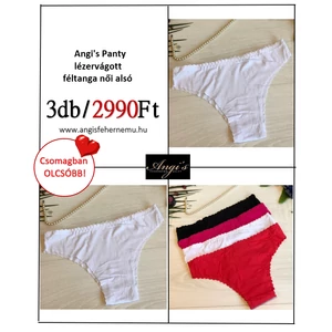 Angi's Panty White lézervágott féltanga női alsó