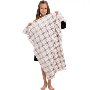 POPPY Kockás babatakaró - RÓZSA-SZÜRKE