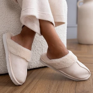 SENSIS TIFFANNY Beige pihe-puha papucs