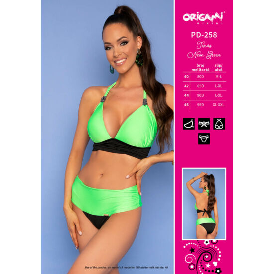 Texas Neon Green PD-258 Origami Bikini 