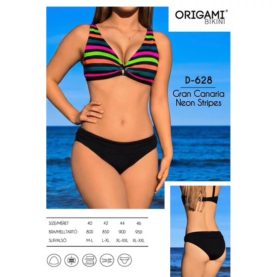 Gran Canaria Neon Stripes D-628 Origami Bikini