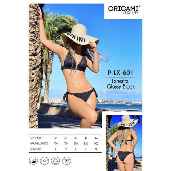Tenerife Glossy Black P-LX-601 Origami Bikini