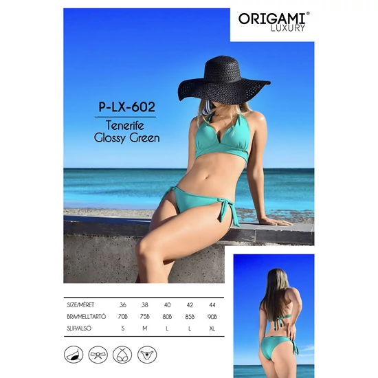 Tenerife Glossy Green P-LX-602 Origami Bikini (S-XXL)
