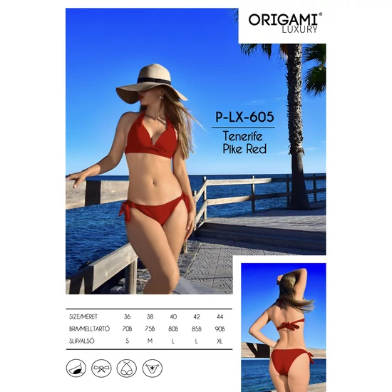Tenerife Pike Red P-LX-605 Origami Bikini 