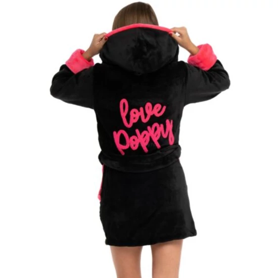 POPPY DK Love Poppy köntös - FEKETE-UV PINK 