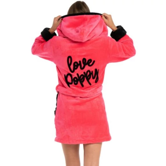 POPPY DK Love Poppy köntös - UV PINK-FEKETE