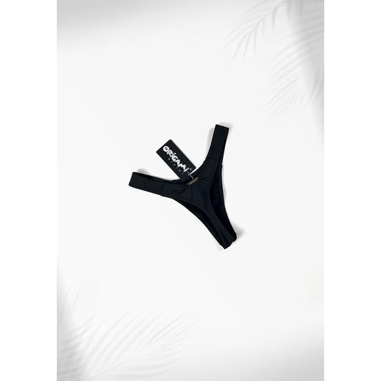 Fekete magas tanga alsó X-632 Origami Bikini