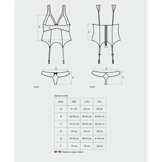 SECRED szexi corset, fűző + tanga
