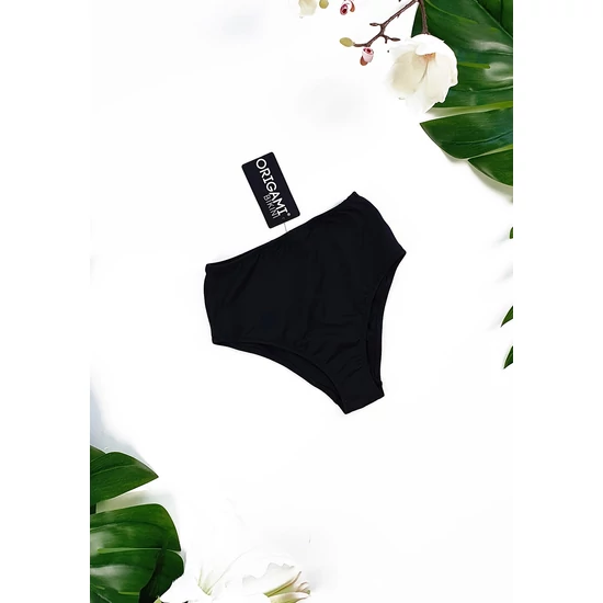 ORIGAMI BIKINI X-147 vastag szélű magas alsó - FEKETE