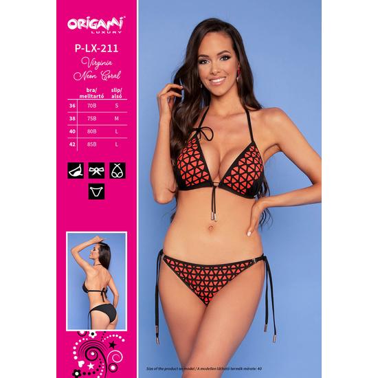 Virginia Neon Coral P-LX-211 Origami Bikini 