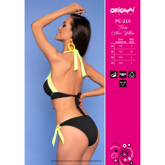 Texas Neon Yellow PC-214 Origami Bikini 