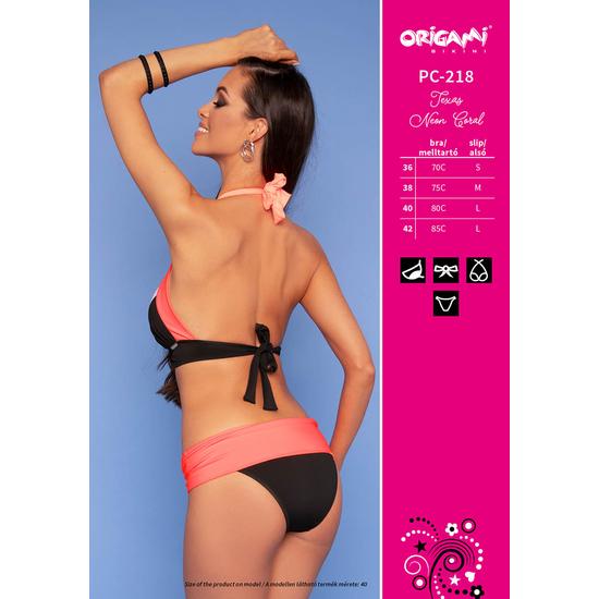 Texas Neon Coral PC-218 Origami Bikini 