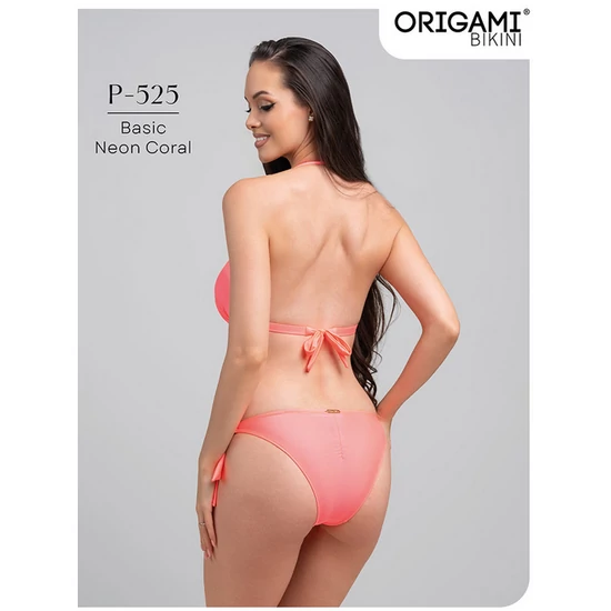 Basic Neon Coral P-525 Origami Bikini