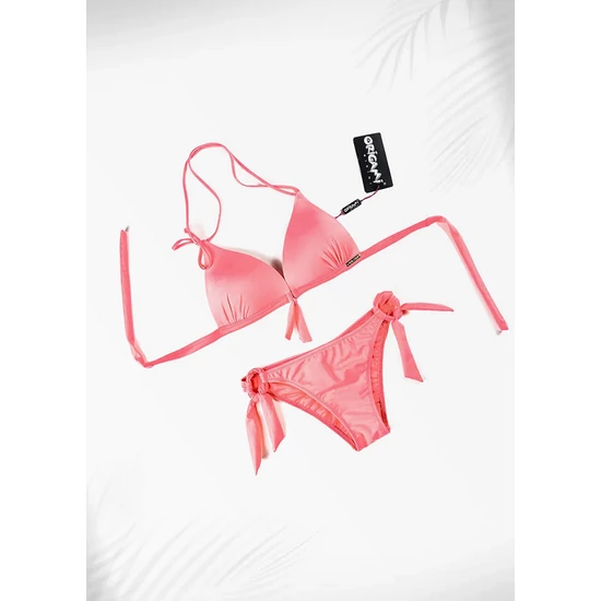 Basic Neon Coral P-525 Origami Bikini