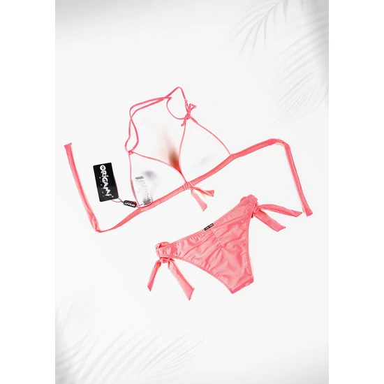 Basic Neon Coral P-525 Origami Bikini