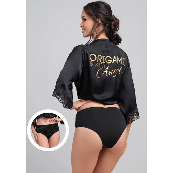 Fekete hasszorítós alsó X-570 Origami Bikini
