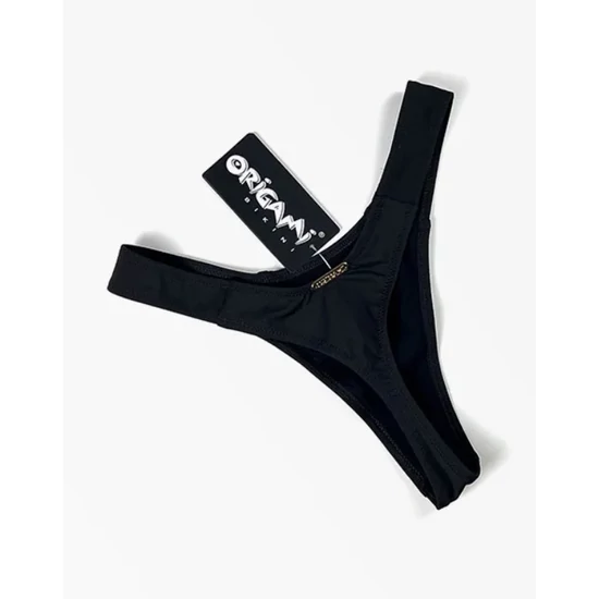 Fekete magas tanga alsó X-573 Origami Bikini