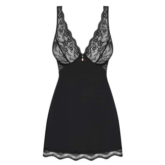 LUVAE Black fehérnemű, szexi merevítős babydoll+tanga