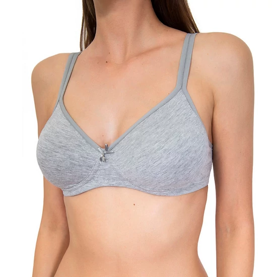 SIELEI Natural Cotton 1452 merevítő nélküli pamut melltartó - SZÜRKE