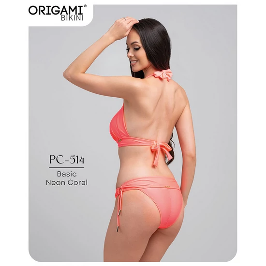 Basic Neon Coral PC-514 Origami Bikini