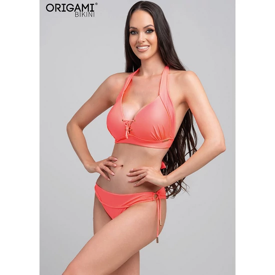 Basic Neon Coral PC-514 Origami Bikini