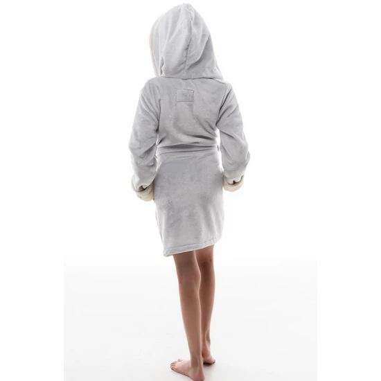 POPPY DK Gyerek Poppy Kids köntös - Világosszürke-ekrü