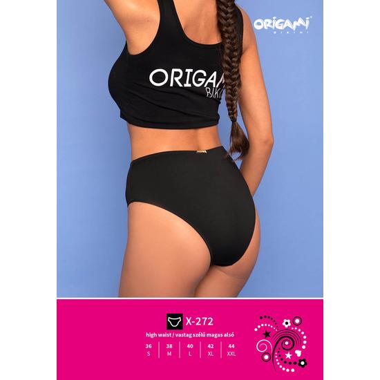 ORIGAMI BIKINI X-272 vastag szélű alsó - FEKETE