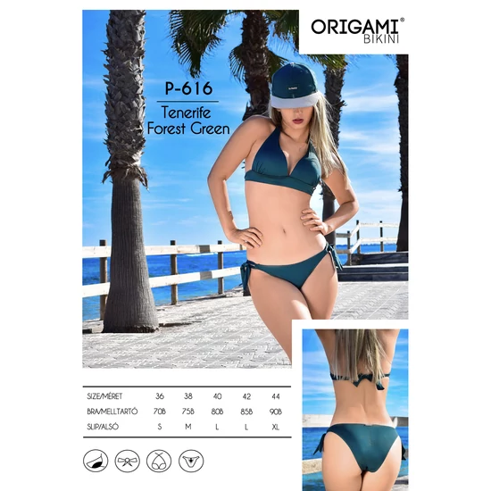 Tenerife Forest Green P-616 Origami Bikini