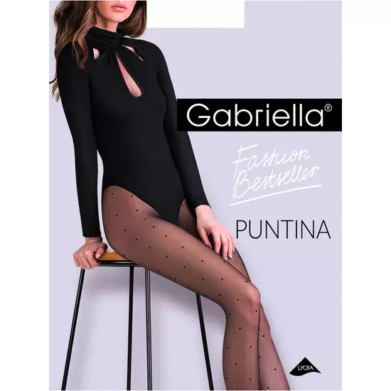 Gabriella PUNTINA Nero/Lurex pöttyös 20den harisnyanadrág 