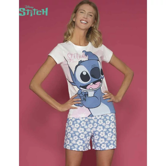 STITCH 2 részes pizsama szett - BIANCO