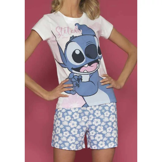 STITCH 2 részes pizsama szett - BIANCO