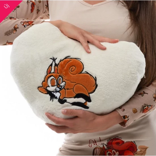 POPPY Mókus hímzett párna - EKRÜ