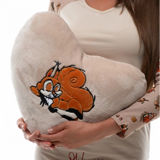 POPPY Mókus hímzett párna - KÁVÉ