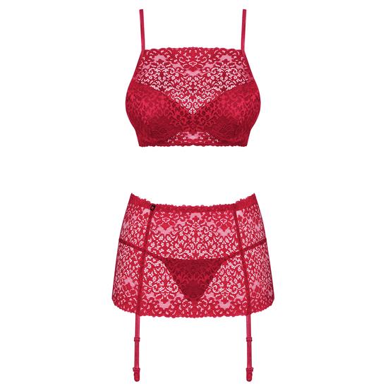 LIVIDIA Red fehérnemű, 3 részes szexi szett