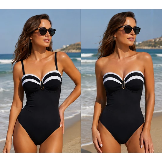SAILOR Black egyrészes fürdőruha