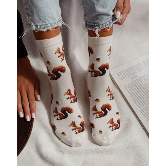 MILENA MÓKUSKA bokazokni - EKRÜ