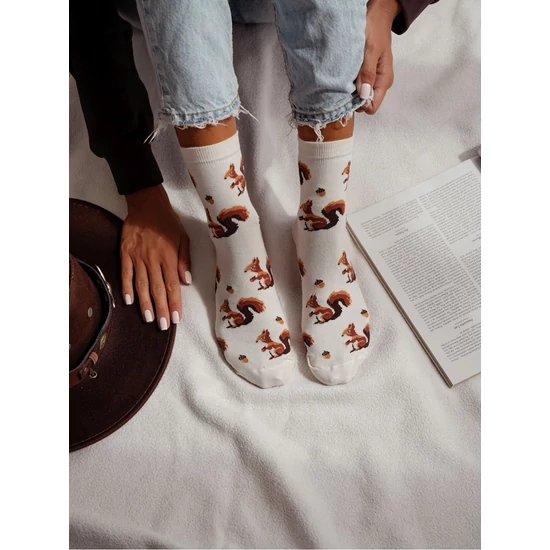 MILENA MÓKUSKA bokazokni - EKRÜ