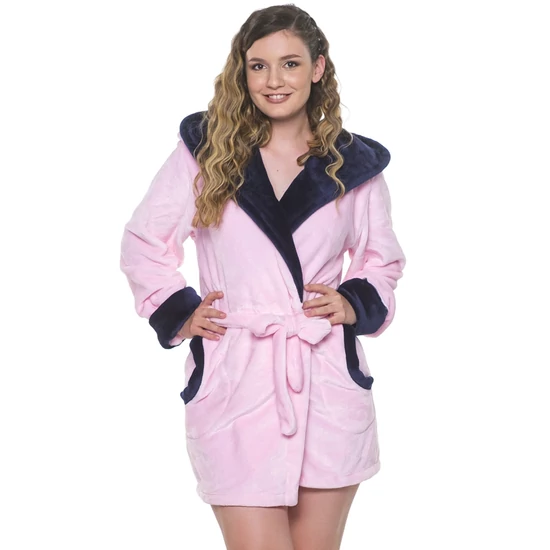 POPPY DK MINNIE HI hímzett köntös - rózsa-sötétkék