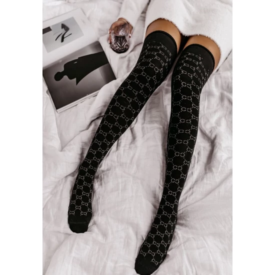 MILENA Fashion CC vastag pamut combzokni  - FEKETE